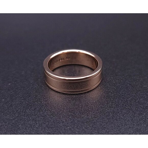 Tiffany & Co 18kt Rose Gold Together Double Milgrain 6mm Wedding Band Size 6.5 - Picture 13 of 15
